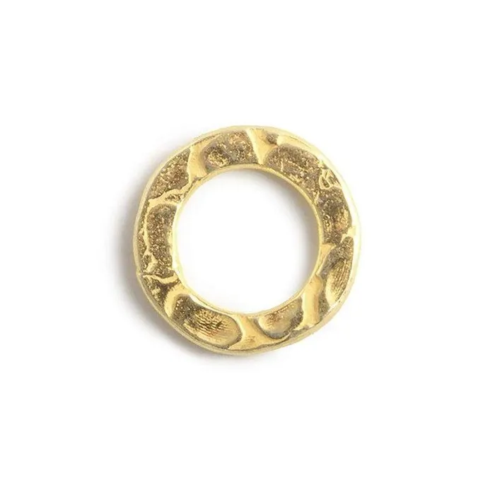10mm Vermeil Hammered Jump Ring Connector 7mm ID Set of 10 pieces Beadsofcambaycom Rings