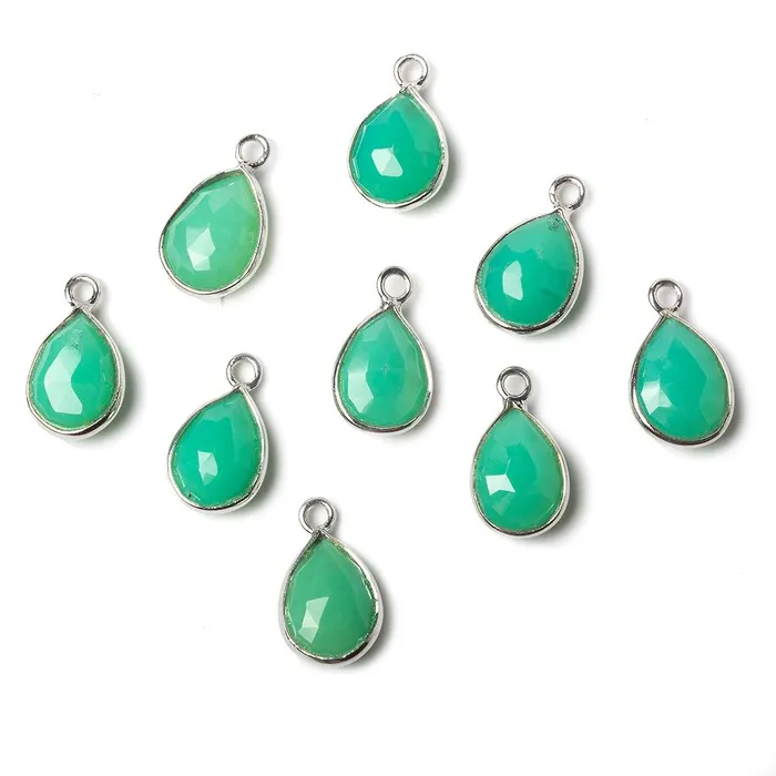 10x7mm Sterling Silver Bezel Mint Green Onyx faceted pear Petite Pendant 1 piece Beadsofcambaycom Necklaces 10x7mm Sterling Silver Bezel Mint Green Onyx faceted pear Petite Pendant 1 piece Beadsofcambaycom Necklaces