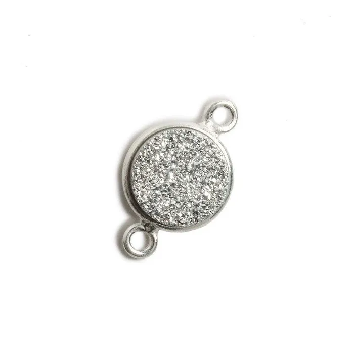 11mm Silver Bezel Metallic Silver Drusy Coin 2 ring Connector 1 piece Beadsofcambaycom Rings 11mm Silver Bezel Metallic Silver Drusy Coin 2 ring Connector 1 piece Beadsofcambaycom Rings