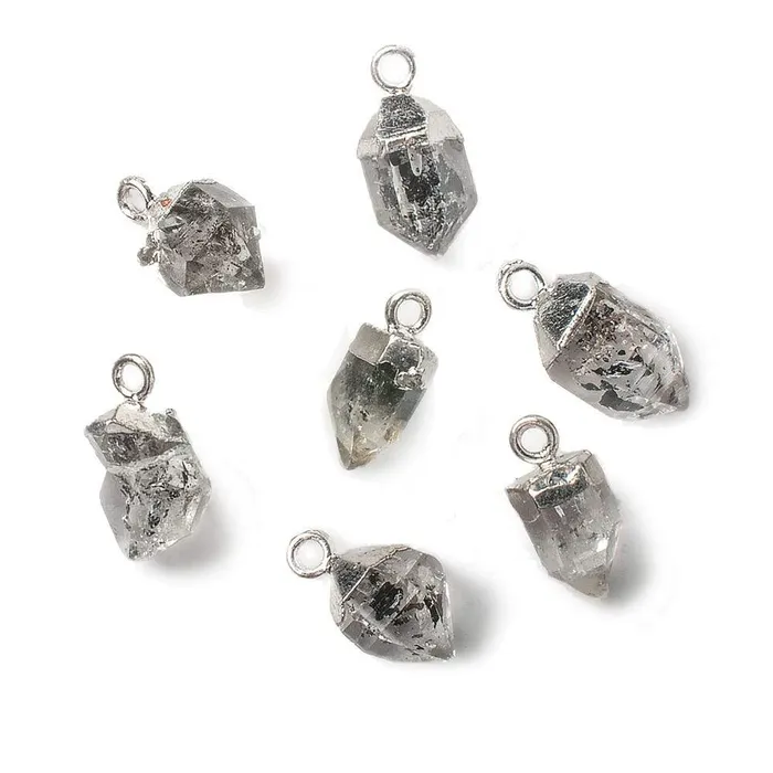 9x7mm Silver Leafed Herkimer Diamond Crystal Quartz Focal Pendant 1 piece Beadsofcambaycom Necklaces 9x7mm Silver Leafed Herkimer Diamond Crystal Quartz Focal Pendant 1 piece Beadsofcambaycom Necklaces