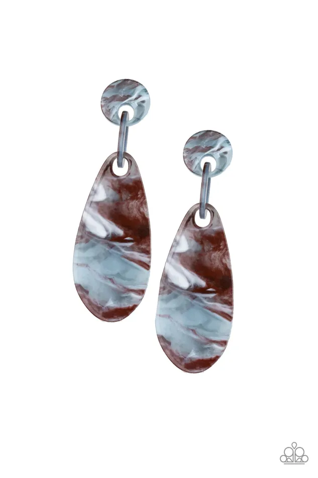 A HAUTE Commodity Brown Post Earrings Jewelry by Bretta Paparazzi Accessories Earrings