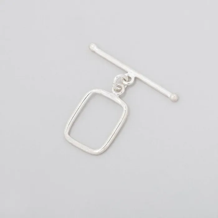 Beadsofcambaycom 15x12mm Sterling Silver Toggle Rounded Rectangle 1 piece Rings