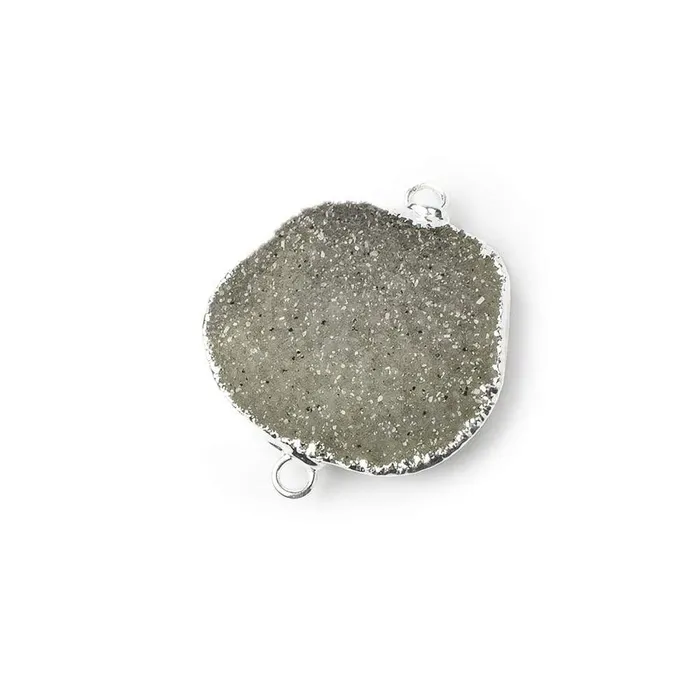 Beadsofcambaycom 26x18x4mm Silver Leaf Silver Grey Agate Drusy Free Shape Connector 1 piece Rings Beadsofcambaycom 26x18x4mm Silver Leaf Silver Grey Agate Drusy Free Shape Connector 1 piece Rings
