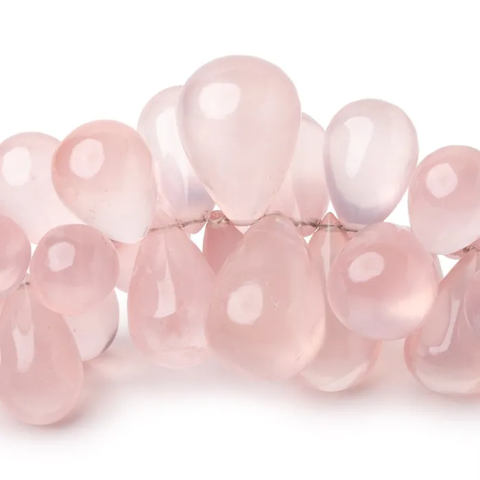 Beadsofcambaycom Earrings 15x922x15mm Rose Quartz Plain Tear Drop 6 inch 46 Beads AA