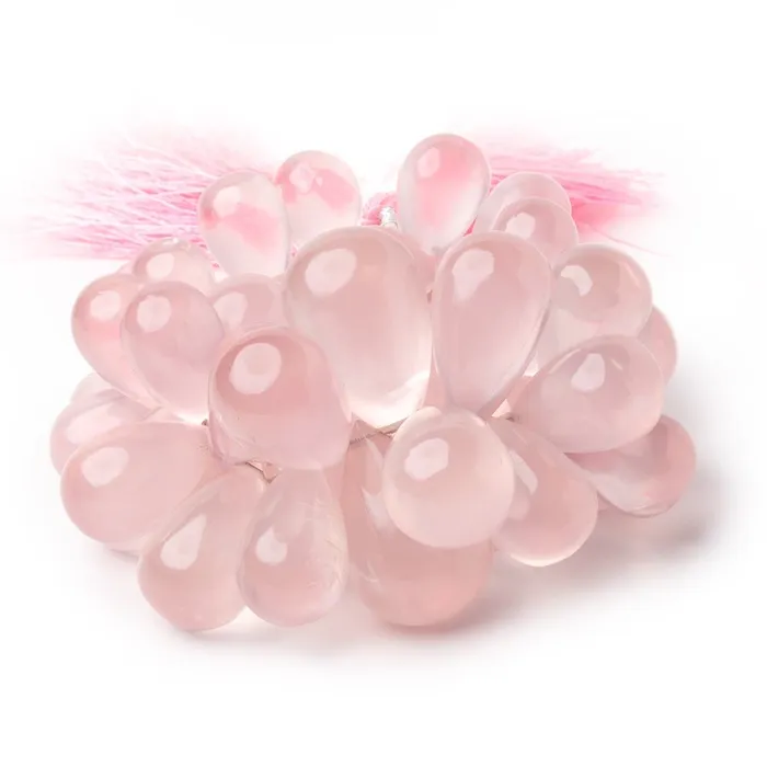 Beadsofcambaycom Earrings 15x922x15mm Rose Quartz Plain Tear Drop 6 inch 46 Beads AA Beadsofcambaycom Earrings 15x922x15mm Rose Quartz Plain Tear Drop 6 inch 46 Beads AA