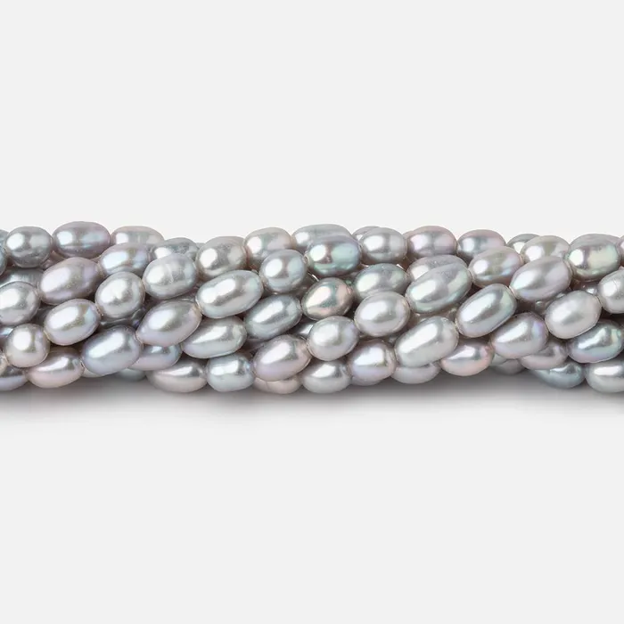 Beadsofcambaycom Rings 5x3mm Silver straight drilled Oval freshwater pearls 15 inch 75 pieces A Beadsofcambaycom Rings 5x3mm Silver straight drilled Oval freshwater pearls 15 inch 75 pieces A