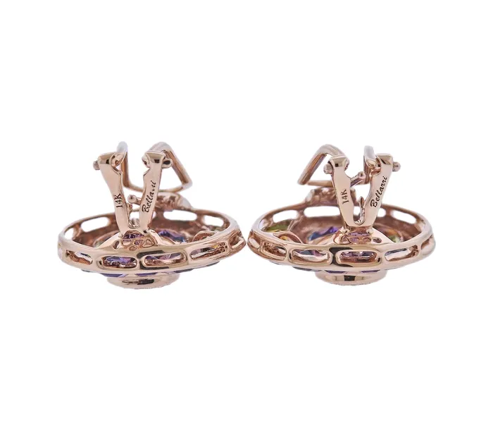 Bellarri Earrings Bellarri The Cove Multi Gemstone Diamond Gold Earrings