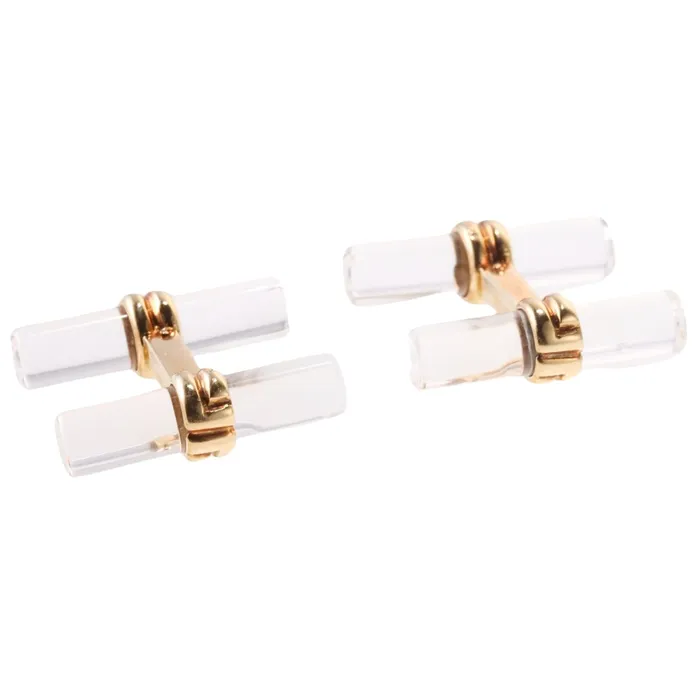Boucheron Boucheron Paris Gold Crystal Bar Cufflinks PreStyled Sets