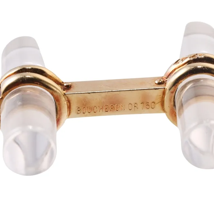 Boucheron Boucheron Paris Gold Crystal Bar Cufflinks PreStyled Sets