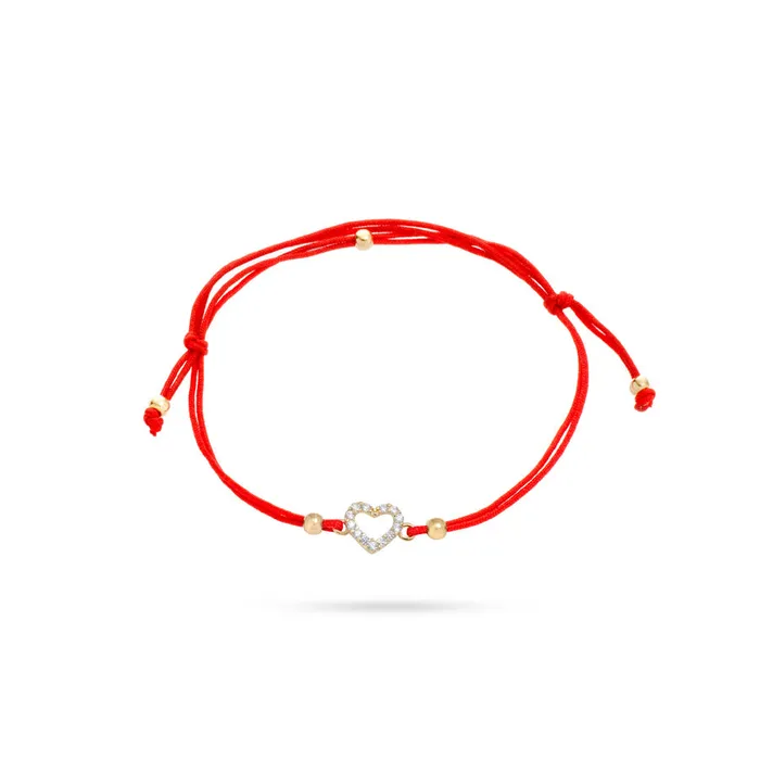 BRACELET Senso Gold Heart with Crystals Gold bracelet with a red thread and a zircon heart Senso Gold Bracelets BRACELET Senso Gold Heart with Crystals Gold bracelet with a red thread and a zircon heart Senso Gold Bracelets