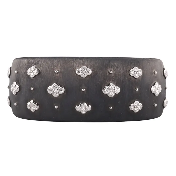 Buccellati Bracelets Buccellati Macri AB Diamond Blackened Gold Cuff Bracelet Buccellati Bracelets Buccellati Macri AB Diamond Blackened Gold Cuff Bracelet