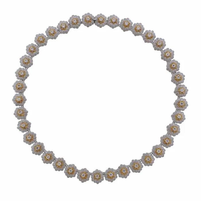 Buccellati Necklaces Buccellati Gold Diamond Flower Necklace