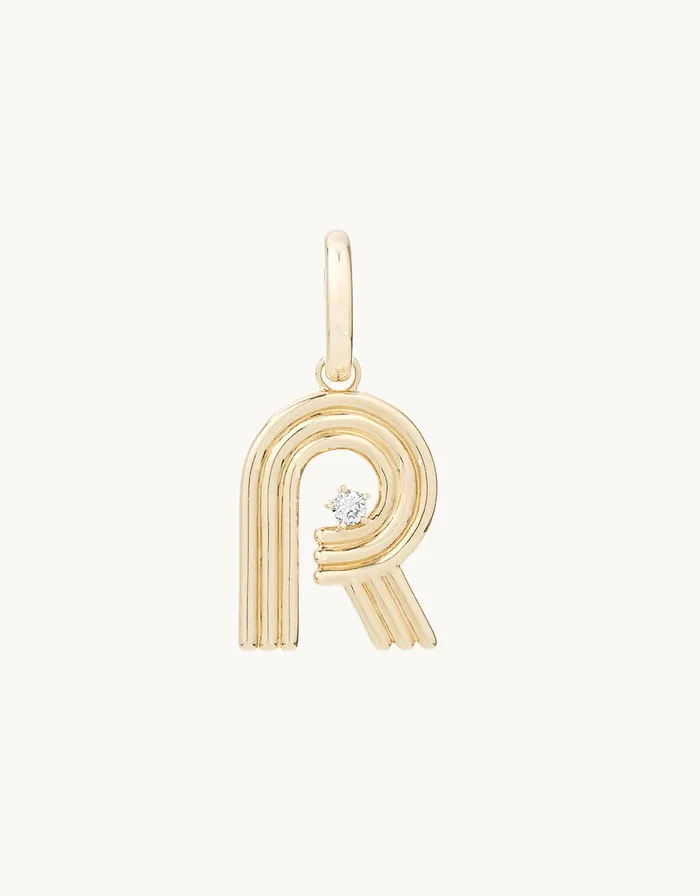 Charm Necklaces Adina Reyter adina reyter groovy diamond initial charm r
