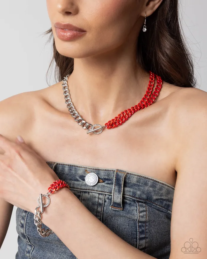 Complete Look Red Necklace and Bracelet Set Jewelry by Bretta Paparazzi Accessories Bracelets Complete Look Red Necklace and Bracelet Set Jewelry by Bretta Paparazzi Accessories Bracelets