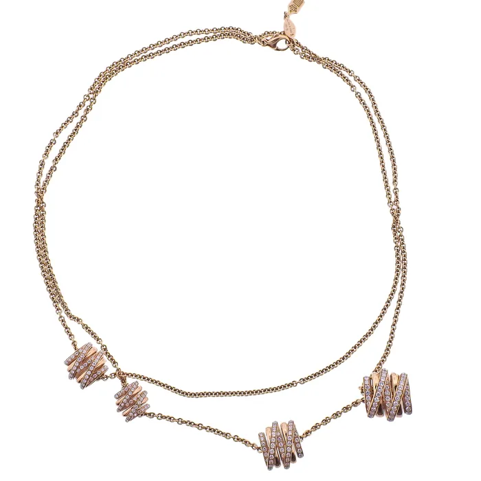 De Grisogono Allegra Rose Gold Diamond Pendant Long Necklace De Grisogono Necklaces