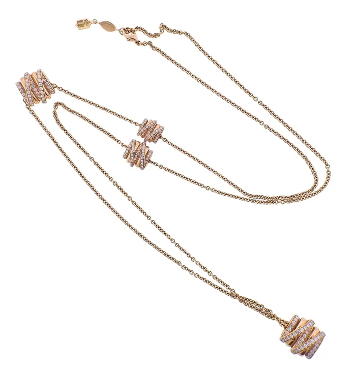 De Grisogono Allegra Rose Gold Diamond Pendant Long Necklace De Grisogono Necklaces De Grisogono Allegra Rose Gold Diamond Pendant Long Necklace De Grisogono Necklaces