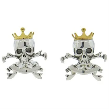 Deakin Francis Sterling Silver Skull Crown Cufflinks Deakin Francis Rings