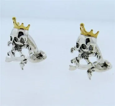 Deakin Francis Sterling Silver Skull Crown Cufflinks Deakin Francis Rings