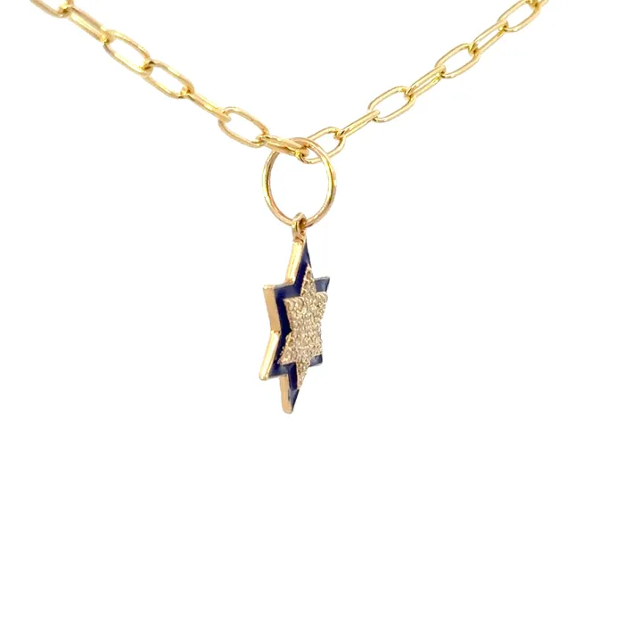 Diamond Blue Enamel Star of David Necklace YaninaCo Jewelry Necklaces Diamond Blue Enamel Star of David Necklace YaninaCo Jewelry Necklaces