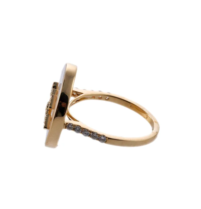 Doves Doron Paloma Diamond Mother of Pearl Gold Leo Zodiac Ring Doves Doron Paloma Rings