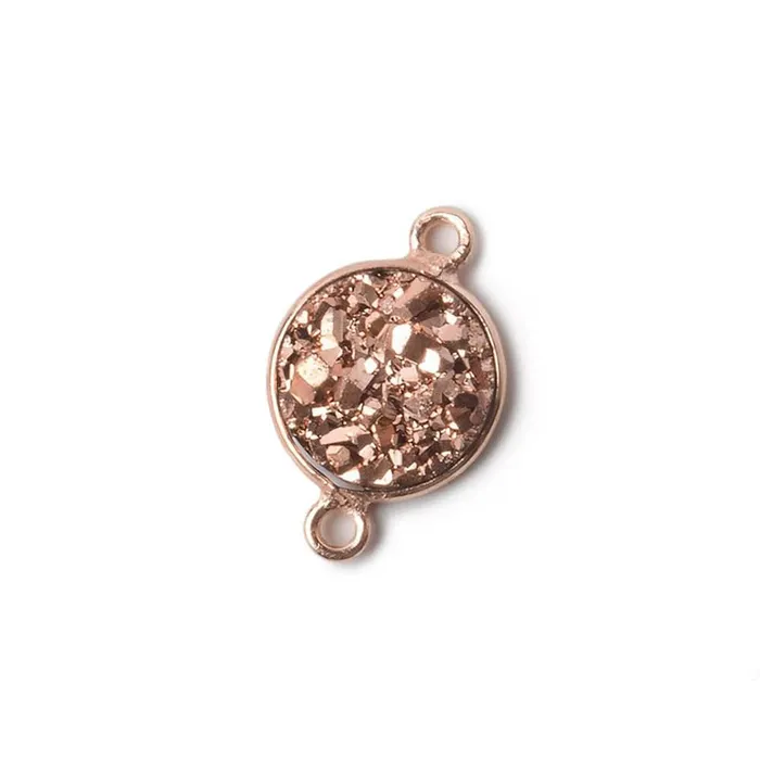 Earrings Beadsofcambaycom 11mm Rose Gold Bezel Metallic Rose Drusy Coin Connector 1 piece Earrings Beadsofcambaycom 11mm Rose Gold Bezel Metallic Rose Drusy Coin Connector 1 piece