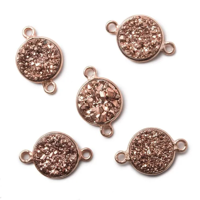 Earrings Beadsofcambaycom 11mm Rose Gold Bezel Metallic Rose Drusy Coin Connector 1 piece Earrings Beadsofcambaycom 11mm Rose Gold Bezel Metallic Rose Drusy Coin Connector 1 piece