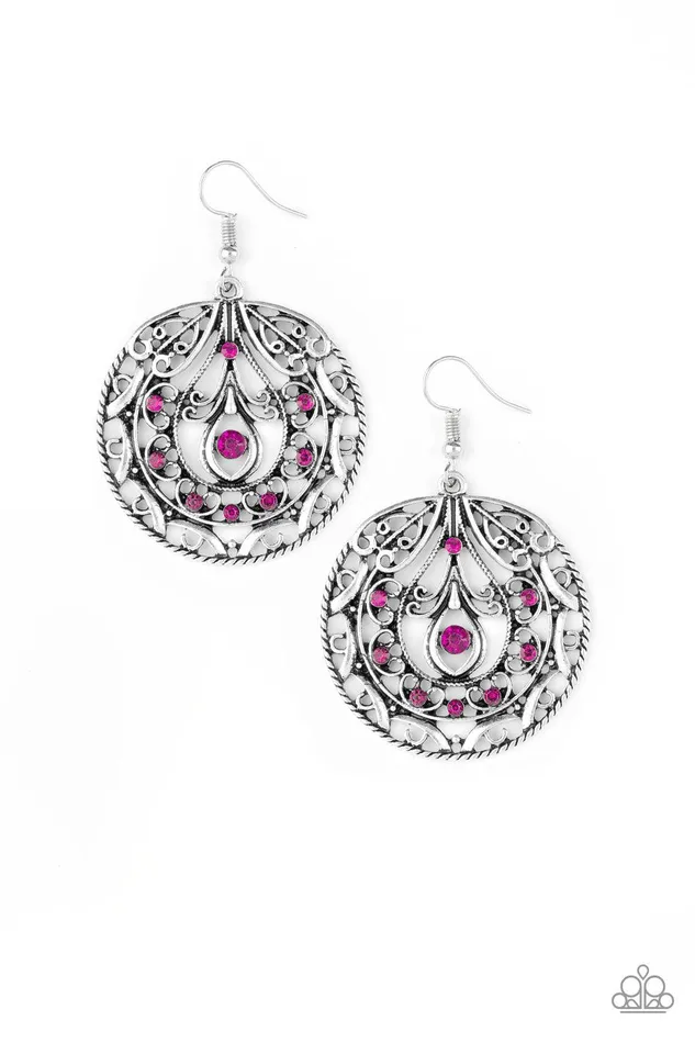 Earrings Choose To Sparkle Pink Earrings Jewelry by Bretta Paparazzi Accessories