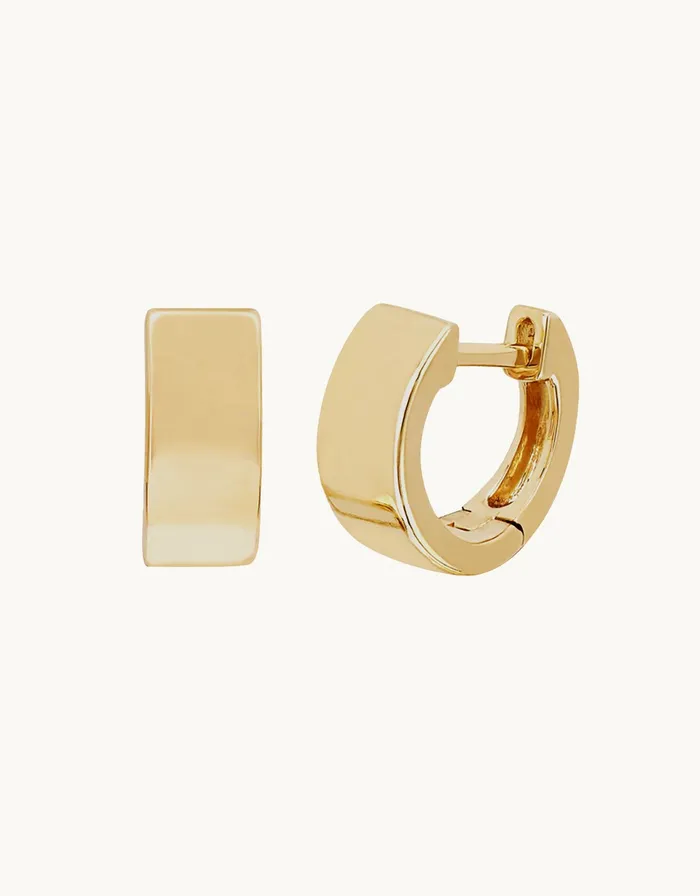 Earrings EF Collection ef collection gold jumbo huggie earring