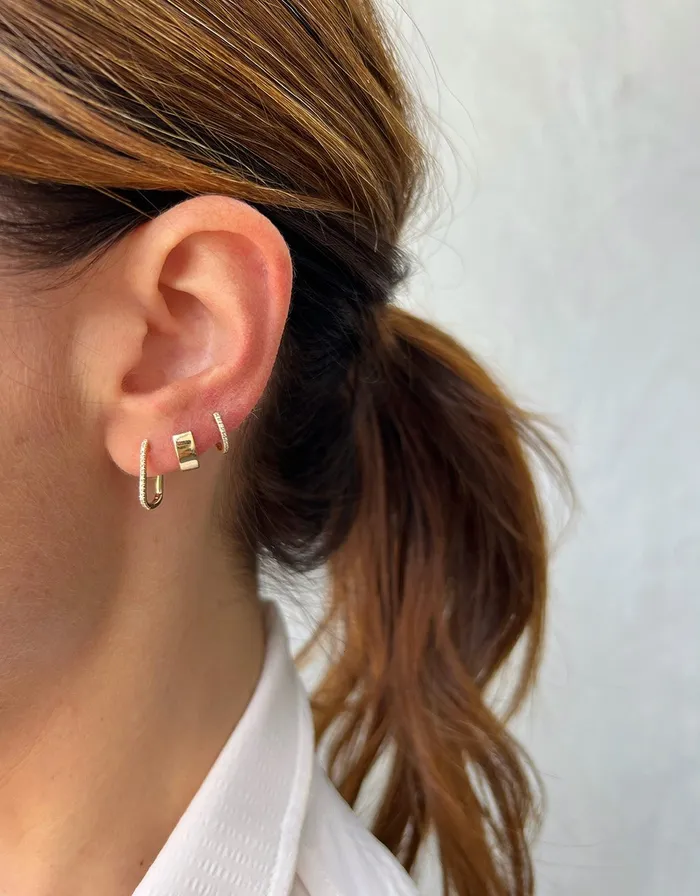 Earrings EF Collection ef collection gold jumbo huggie earring