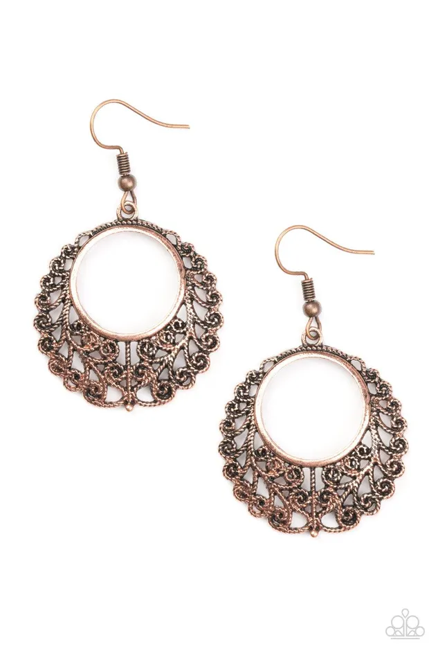Earrings Grapevine Glamorous Copper Earrings Jewelry by Bretta Paparazzi Accessories