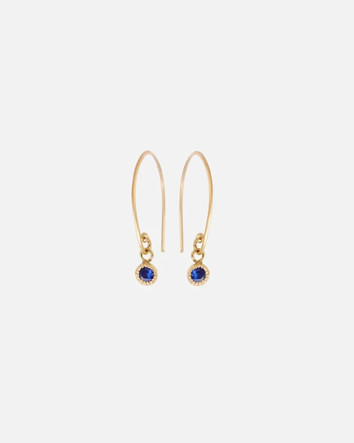 Earrings Melee Ball Loop Sapphire Earrings Hiroyo