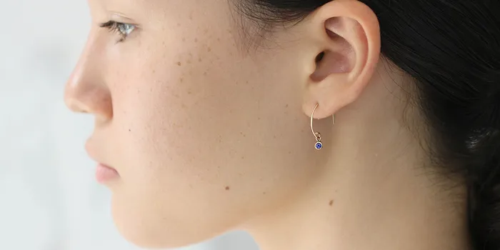 Earrings Melee Ball Loop Sapphire Earrings Hiroyo