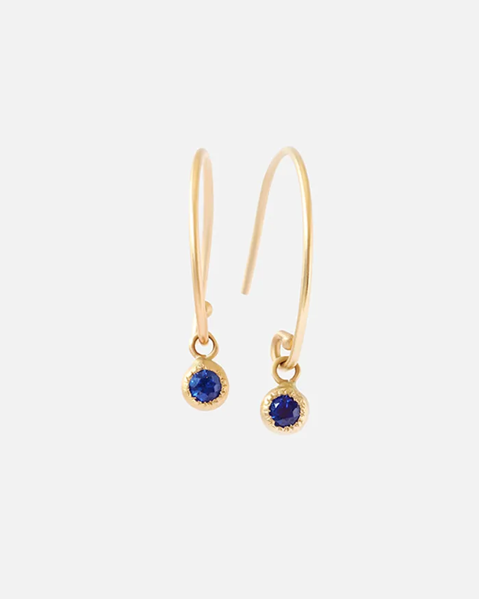 Earrings Melee Ball Loop Sapphire Earrings Hiroyo