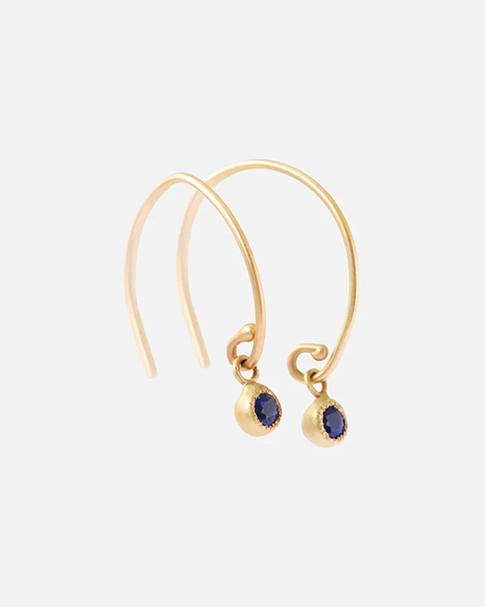Earrings Melee Ball Loop Sapphire Earrings Hiroyo
