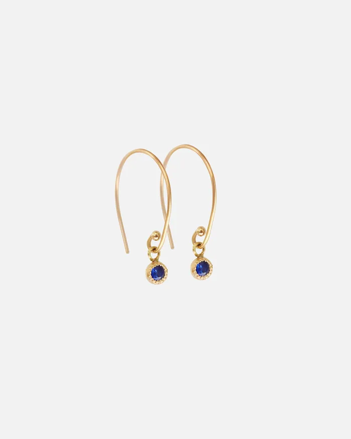 Earrings Melee Ball Loop Sapphire Earrings Hiroyo