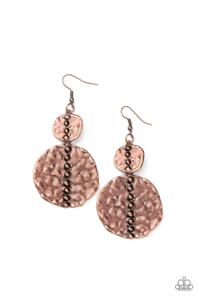 Earrings Metro Metalhead Copper Earrings Jewelry by Bretta Paparazzi Accessories