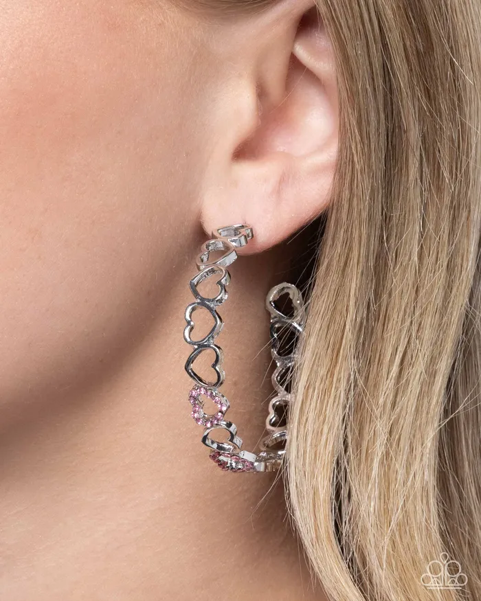 Earrings Paparazzi Accessories Happier Than Ever Pink Hoop Earrings Jewelry by Bretta Earrings Paparazzi Accessories Happier Than Ever Pink Hoop Earrings Jewelry by Bretta