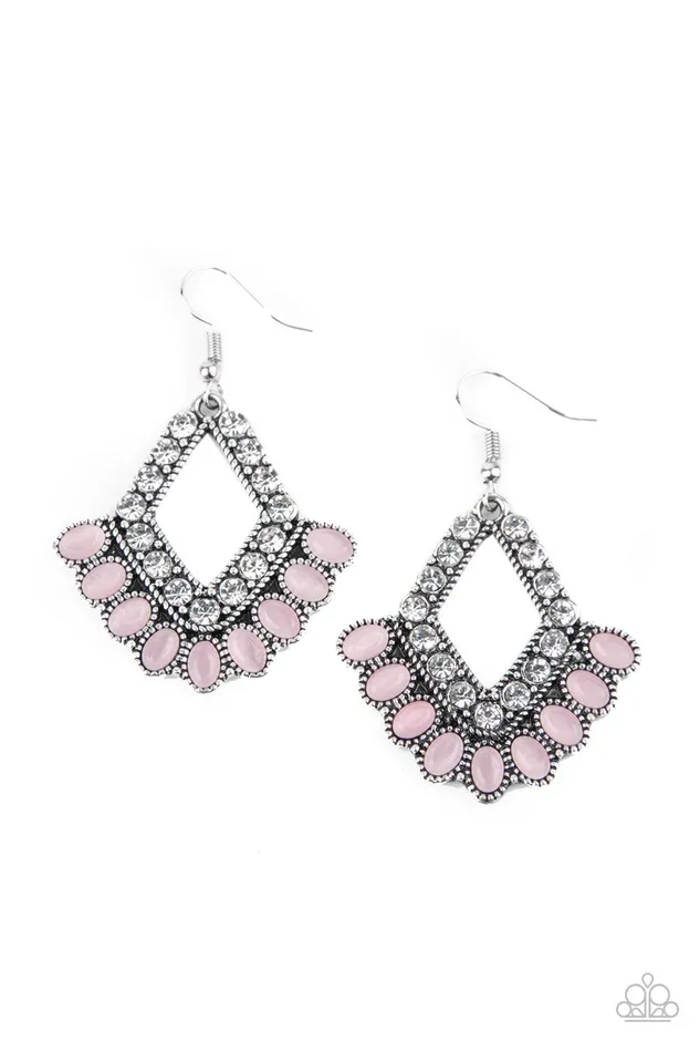 Earrings Paparazzi Accessories Just BEAM Happy Pink Earrings Jewelry by Bretta