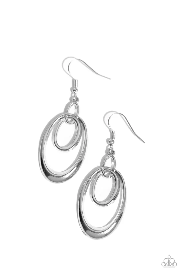Earrings Paparazzi Accessories So OVALRated Silver Earrings Jewelry by Bretta