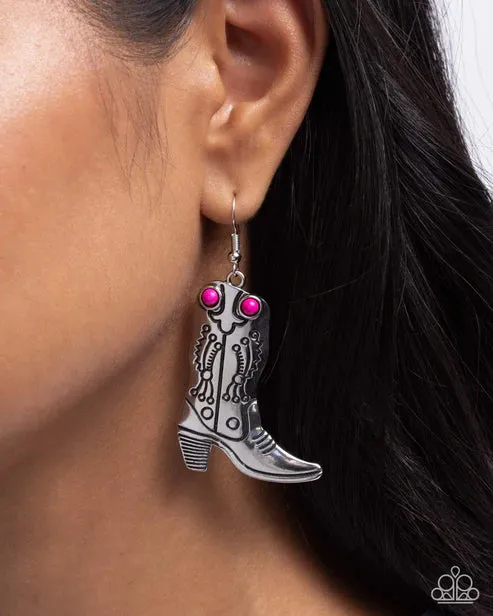Earrings Paparazzi Accessories Southern Belle of the Ball Pink Earrings