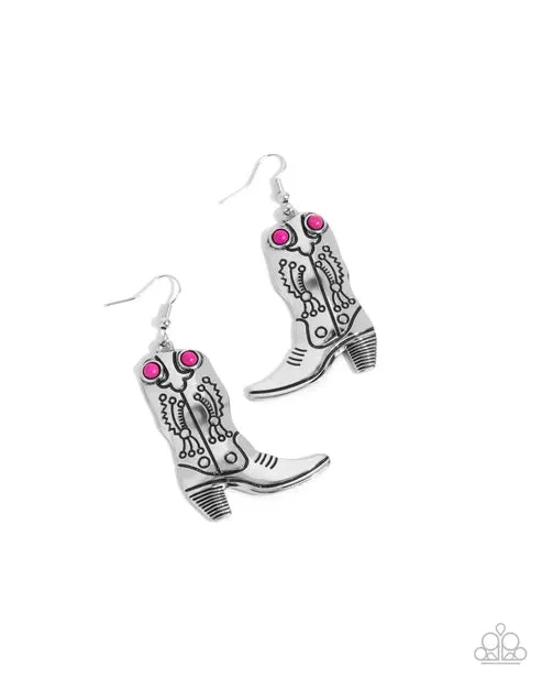 Earrings Paparazzi Accessories Southern Belle of the Ball Pink Earrings
