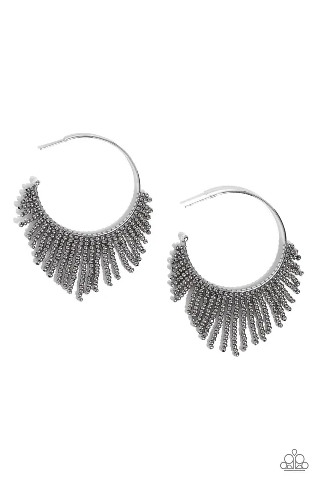 Earrings Tailored Tassel Silver Earrings Jewelry by Bretta Paparazzi Accessories