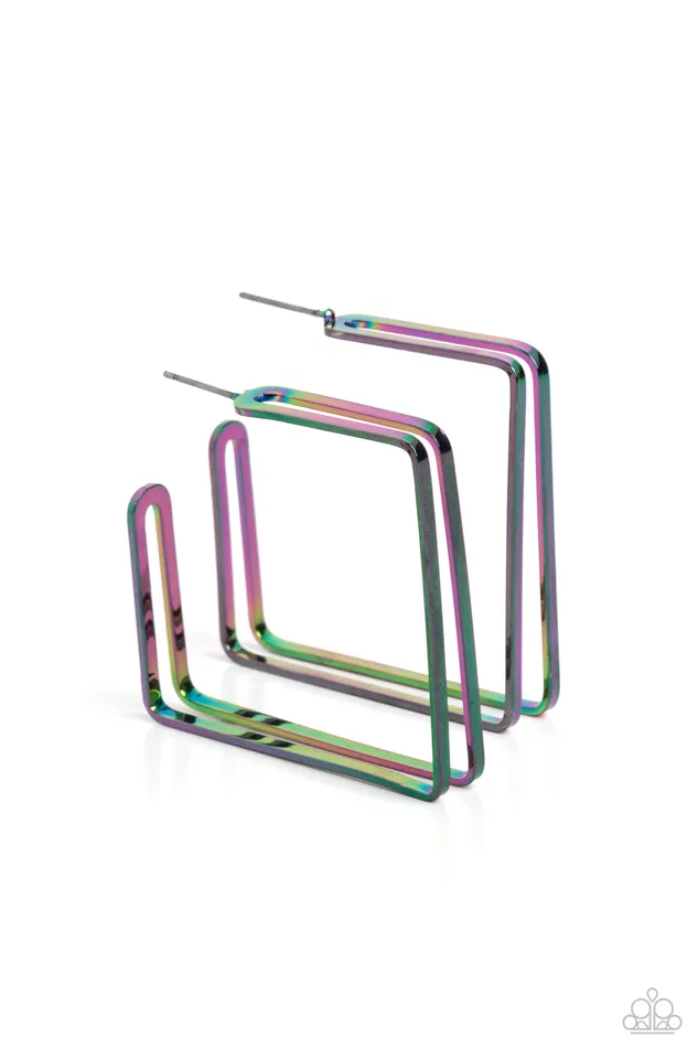 Earrings Take SQUARE Multi Hoop Earrings Jewelry by Bretta Paparazzi Accessories