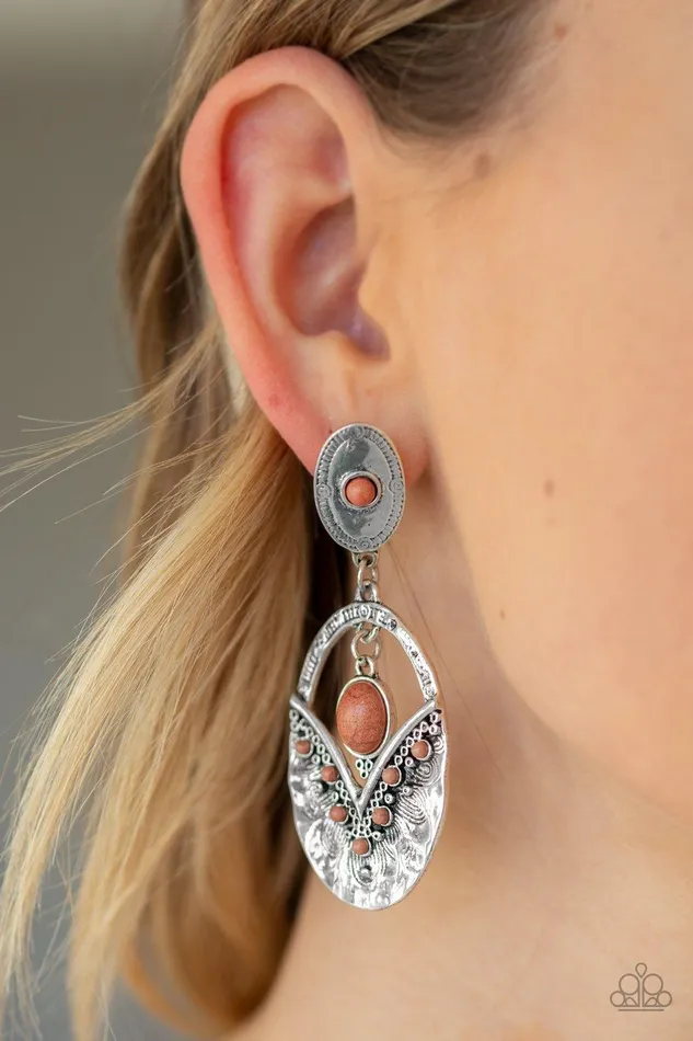 Earrings Terra Tribute Brown Earrings Jewelry by Bretta Paparazzi Accessories