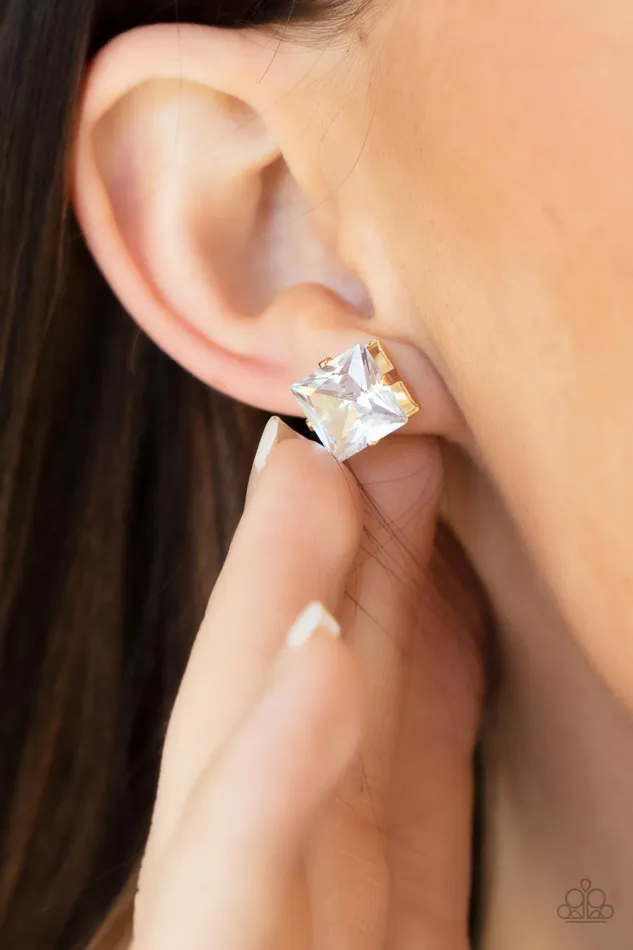 Earrings Times Square Timeless Gold Earrings Jewelry by Bretta Paparazzi Accessories