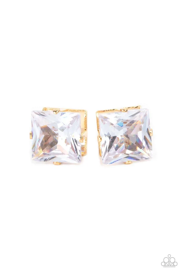 Earrings Times Square Timeless Gold Earrings Jewelry by Bretta Paparazzi Accessories
