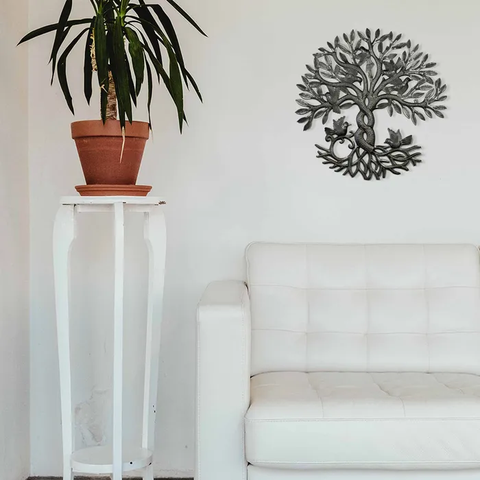 Entwined 24 Tree of Life Wall Art made from Steel Drums Fair Trade Haiti Global Crafts Necklaces