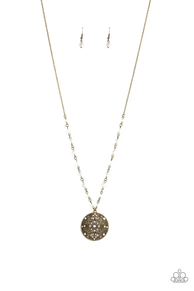 Everyday Enchantment Brass Necklace Jewelry by Bretta Paparazzi Accessories Necklaces