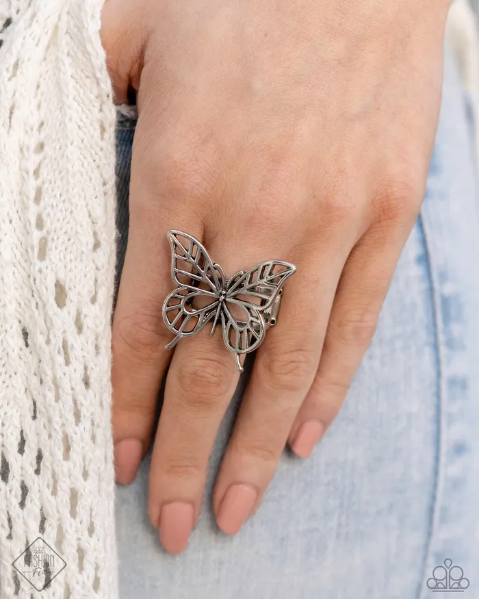 FLIGHT As Well Silver Butterfly Ring Jewelry by Bretta Paparazzi Accessories Rings FLIGHT As Well Silver Butterfly Ring Jewelry by Bretta Paparazzi Accessories Rings