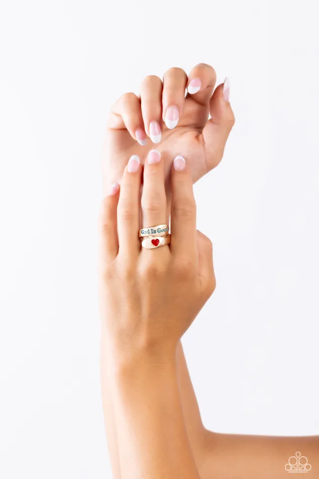 God is Good Gold Ring Jewelry by Bretta Paparazzi Accessories Rings
